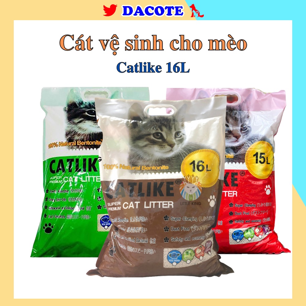 Cát vệ sinh cho mèo Catlike túi 16L siêu thấm hút vón tốt nhiều mùi lựa chọn