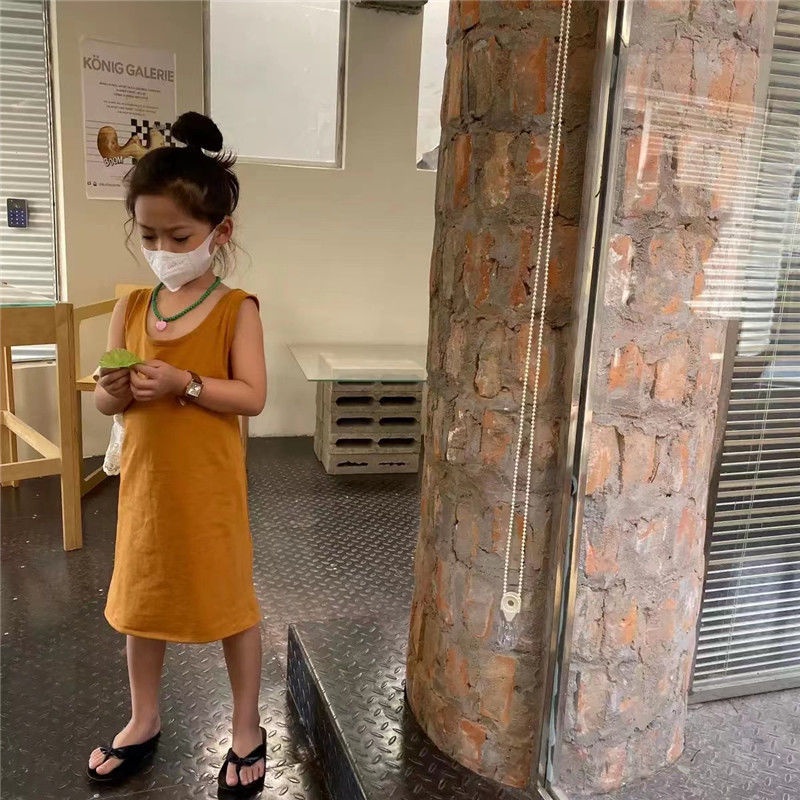 Đầm Mùa Hè 5 Món Tay Cộc In Họa Tiết Hoa Phong Cách Hàn Quốc Cho Bé Gái