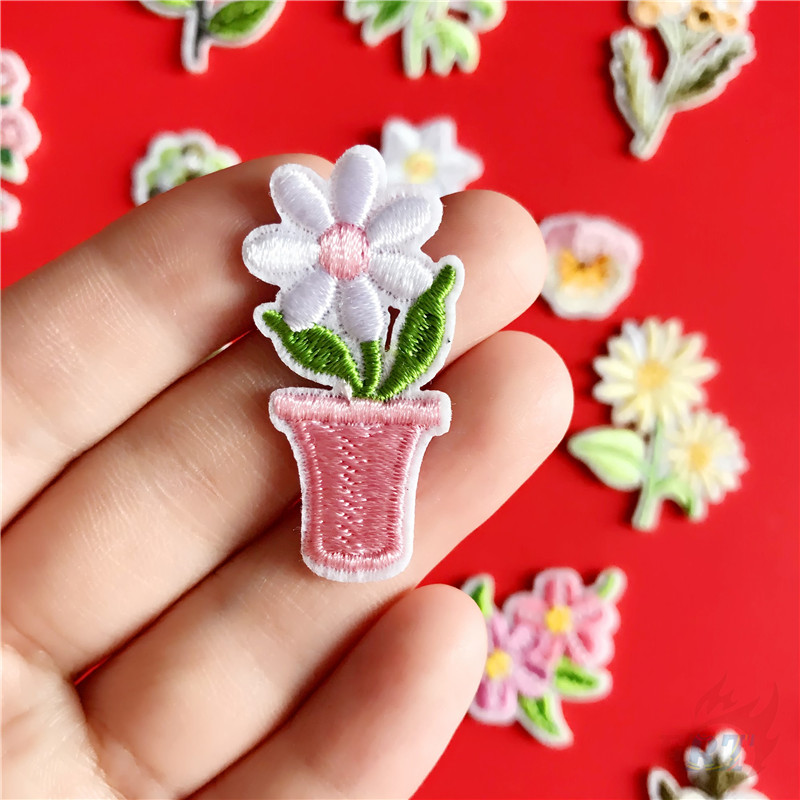 ☸ Flowers Blossom Series 01 Iron-On Patch ☸ 1Pc Plants DIY Sew on Iron on Badges Patches