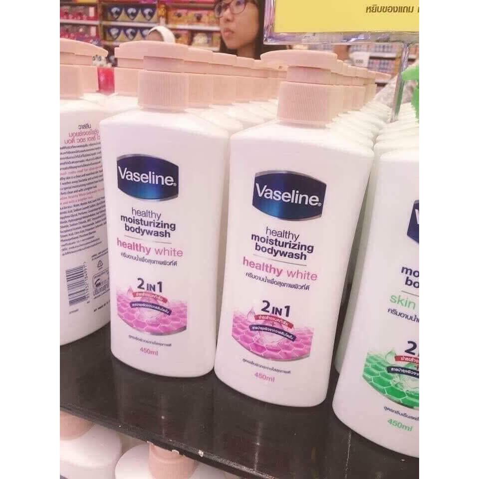 Sữa tắm vaseline 2 in 1 thái lan dưỡng da mềm mại trắng hồng