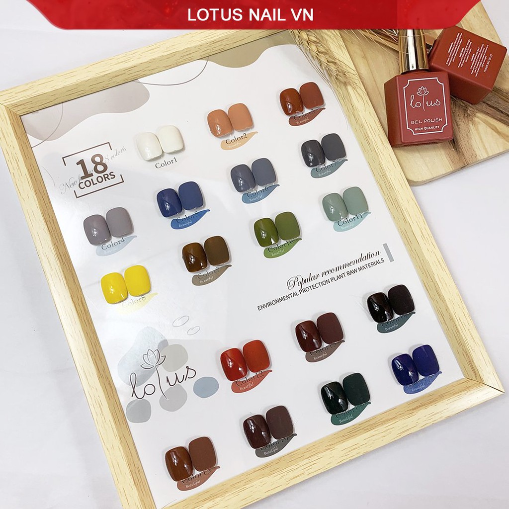  Sơn gel Lotus Hàn Quốc cao cấp chai đỏ - tone màu phổ thông cho tiệm nail