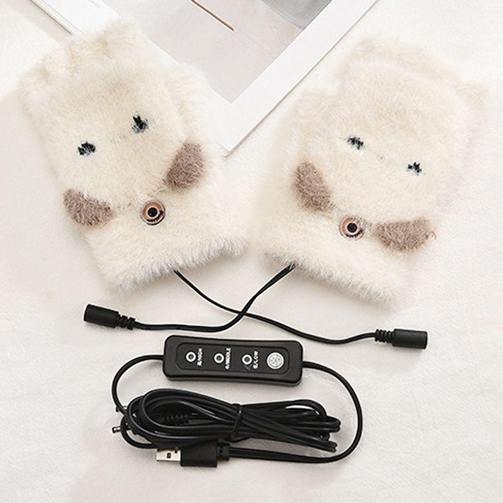 Găng Tay Đan Len Hở Ngón Sạc Cổng USB Có Thể Điều Chỉnh Nhiệt Độ Tiện Dụng
