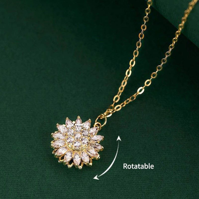 Vòng cổ Mặt Hoa Hướng Dương Đính Đá Zircon Sang Trọng