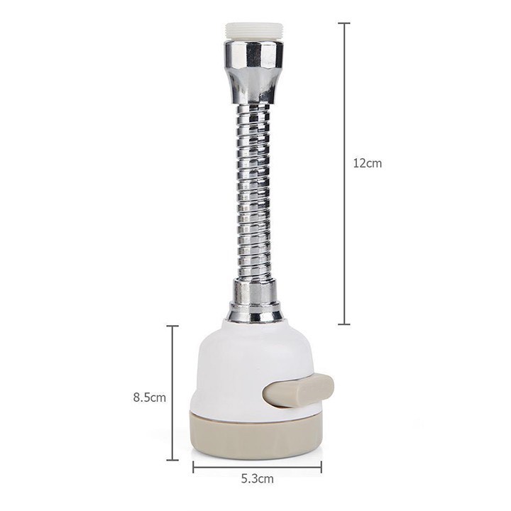 Đầu Nối Vòi Rửa Bát Tăng Áp Xoay 360 Độ Trắng