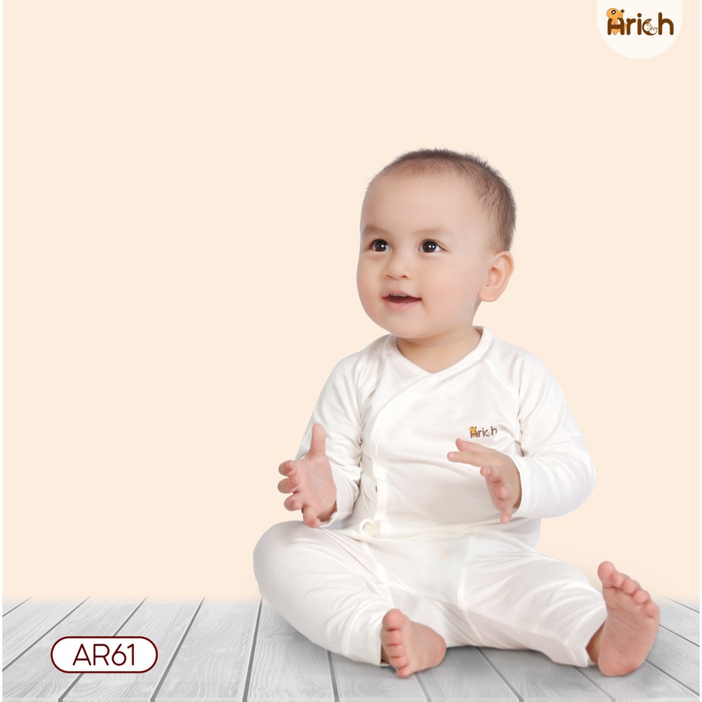 Dài tay cài lệch trơn 0-9M SỢI TRE Arich