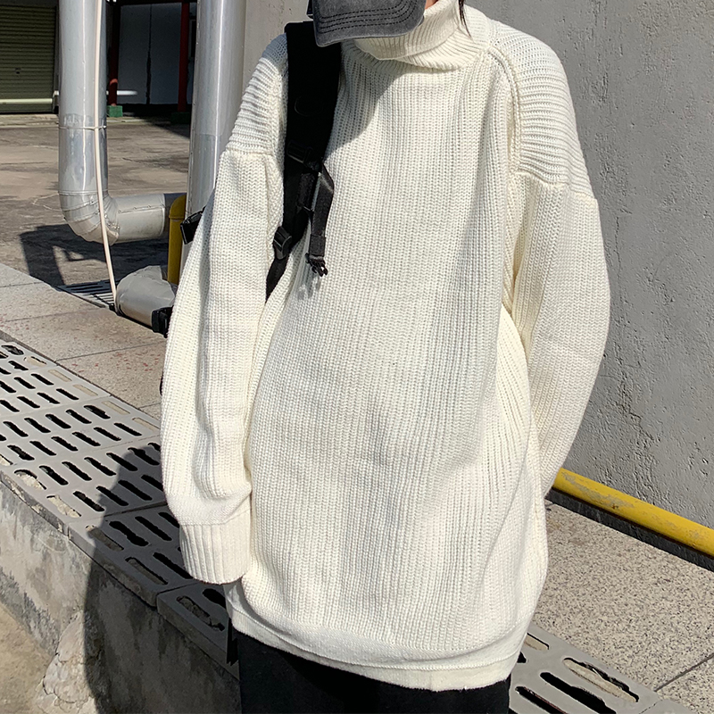 Áo Len Cao Cổ 228892 Áo Sweater Tay Dài Dáng Rộng Màu Sắc Đơn Giản Cho Nam Và Nữ