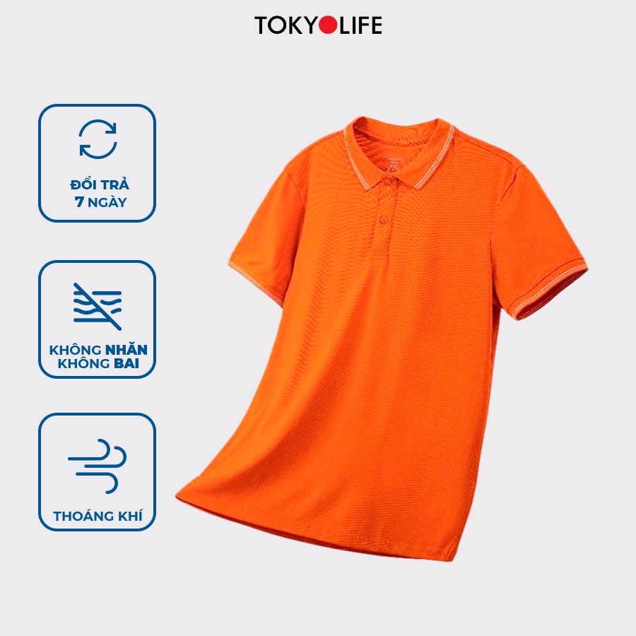 Áo Polo Nam Cotton Cao Cấp, Basic Sang Trọng Lịch Lãm dáng suông TOKYOLIFE I7POL803I