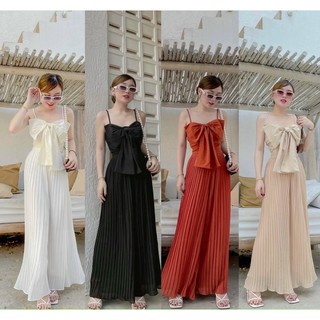 SET ÁO NƠ NGỰC KÈM QUẦN ỐNG RỘNG (KÈM VIDEO HÌNH THẬT)