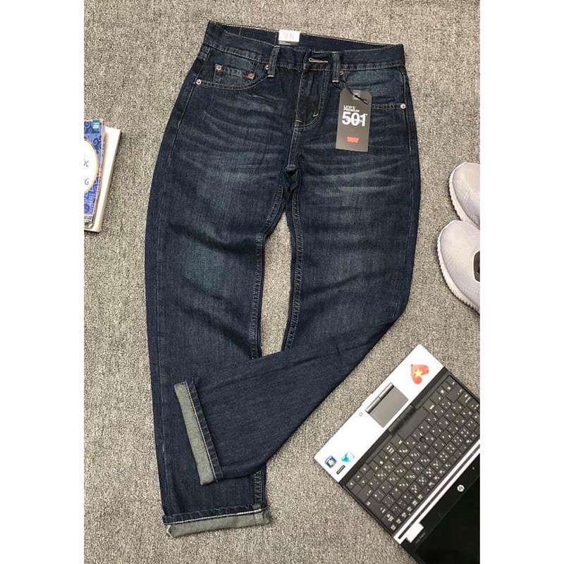 Quần jean nam ống suông le501 xanh rêu xanh đâm xanh trung xanh nhạt