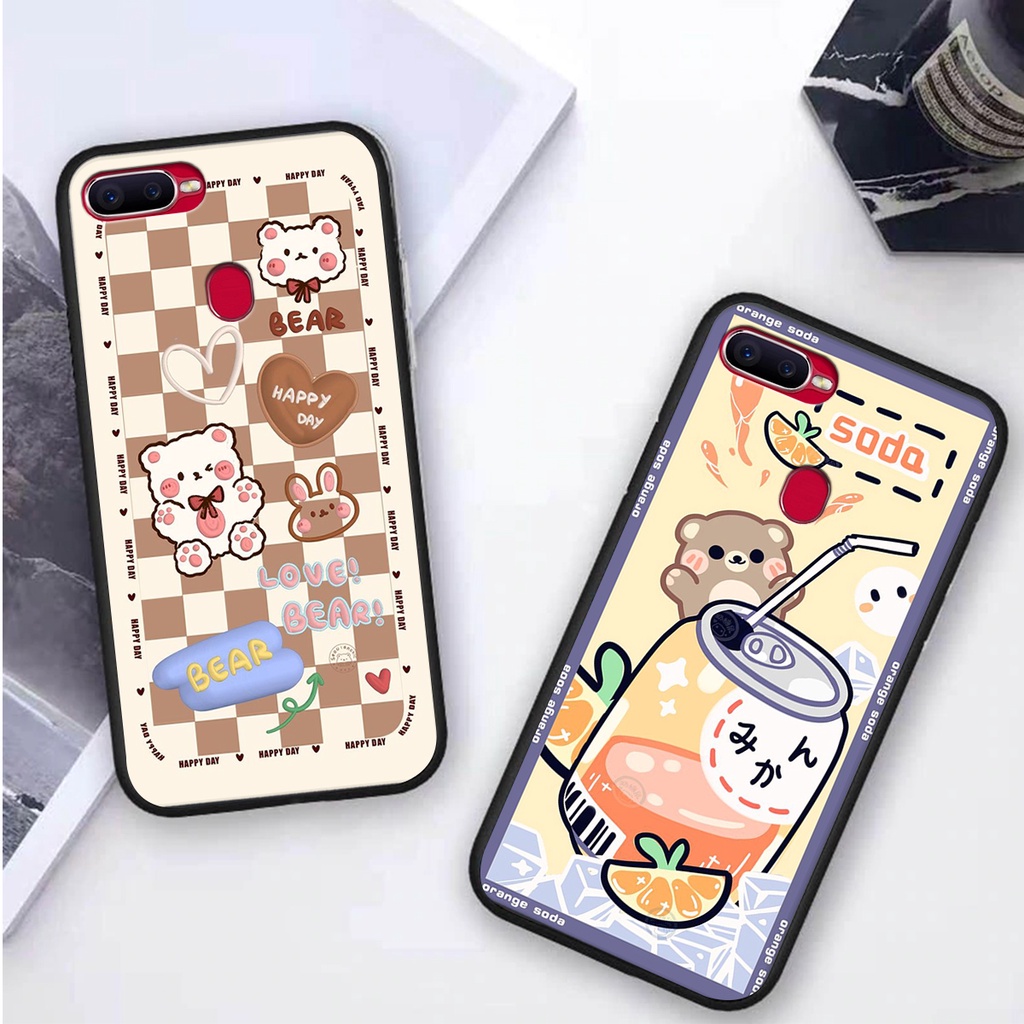 Ốp lưng Oppo A5S/ A7 / F9 / A12 in hình 3D GẤU cute be@r, soda, happy day cực hot ,thời thượng