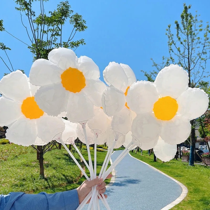 Bong Bóng Màng Nhôm Chất Lượng Cao Hình Hoa Cúc S / M / L Trang Trí Tiệc Cưới / L