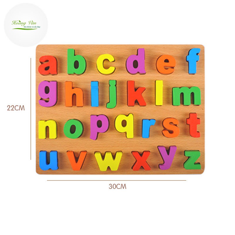 Bảng chữ cái Tiếng Anh - Chữ nổi làm bằng gỗ tự nhiên