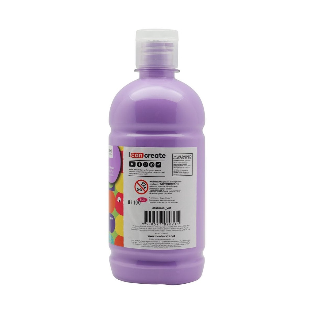 Màu Nước Poster Paint Mont Marte 500ml - Light Purple - MPST0010