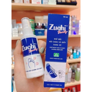 Chai xịt khử mùi hôi chân và xịt giày Zuchi 50ml