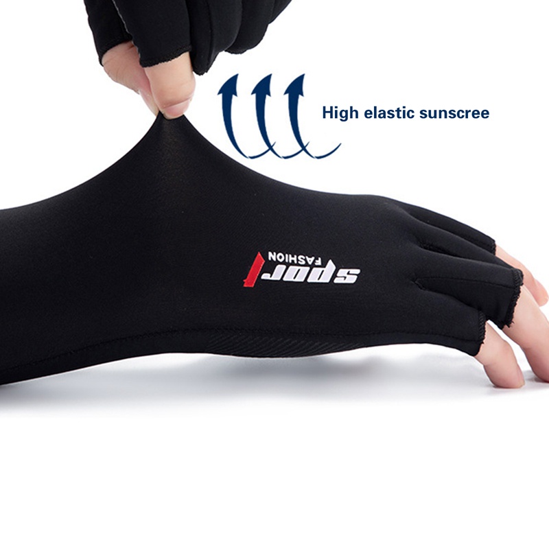 Găng tay dài chống nắng chống trượt chống tia cực tím bằng lụa lạnh cho nam nữ