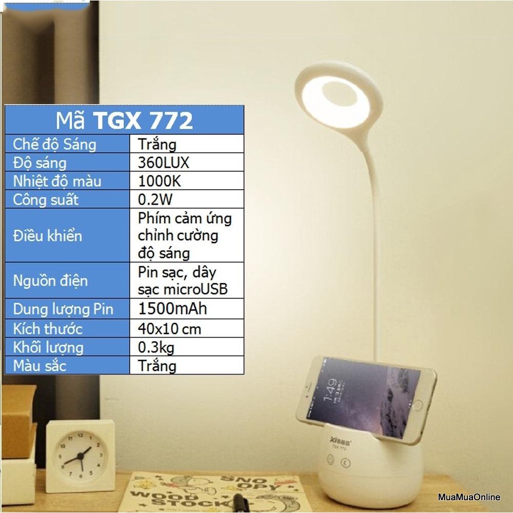 ĐÈN HỌC TGX 772 TÍCH ĐIỆN VÀ CÓ CỔNG SẠC ĐIỆN THOẠI CHẤT LƯỢNG CAO