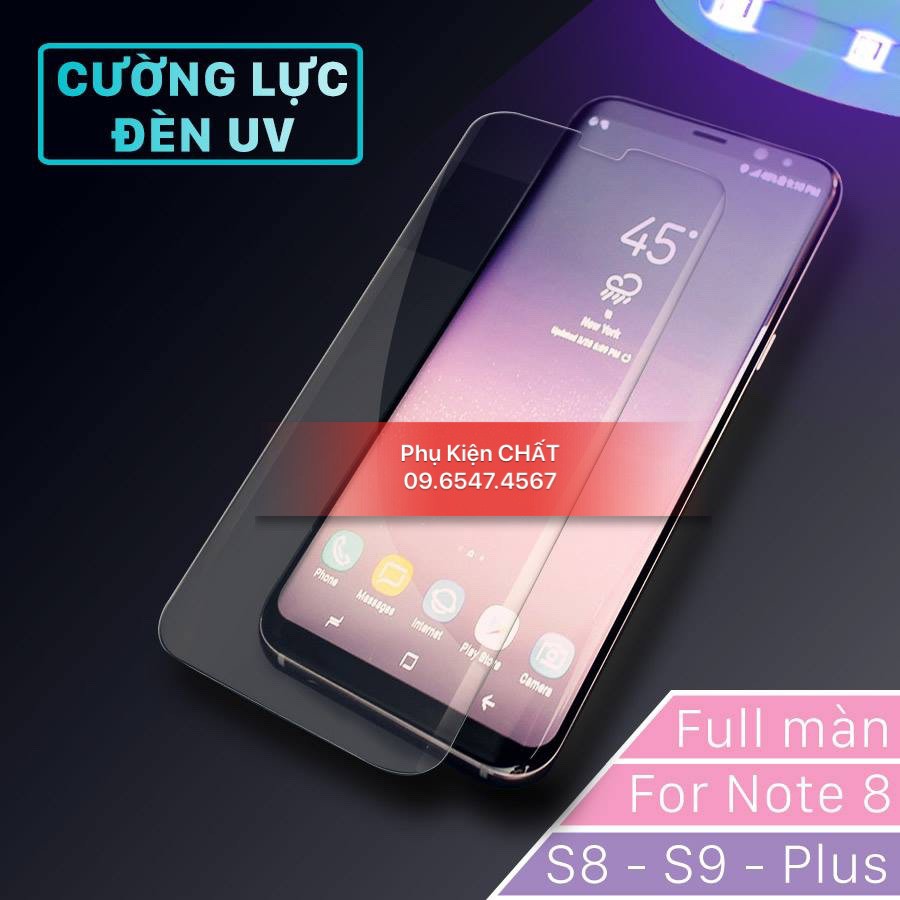 Cường lực Uv full màn hình cho S7e,S8,S8+,S9,S9+,Note Fe,Note 8,9,10