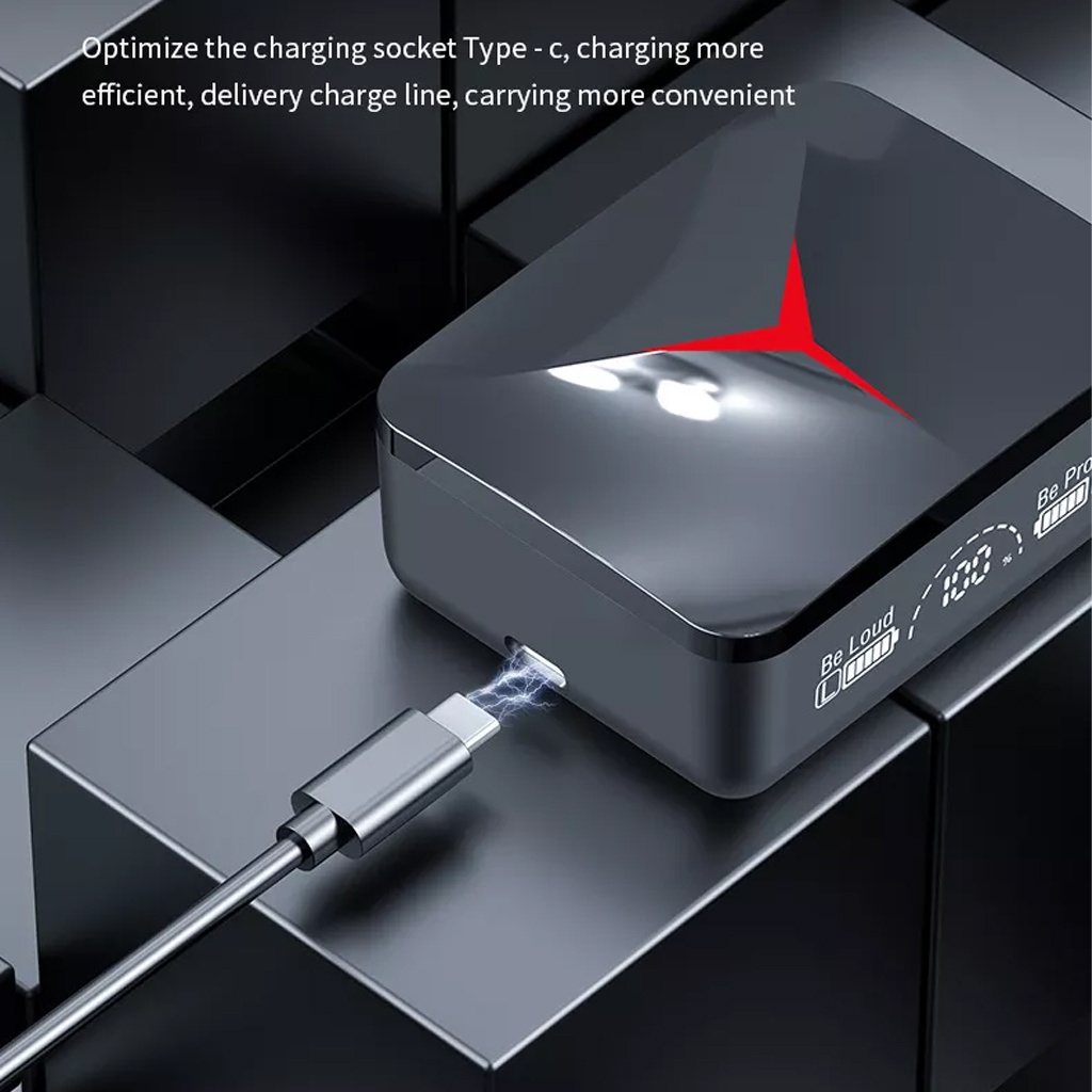 Tai nghe không dây Bluetooth m90 5.0 âm thanh stereo 9D thông minh có màn hình LED  -dc4863