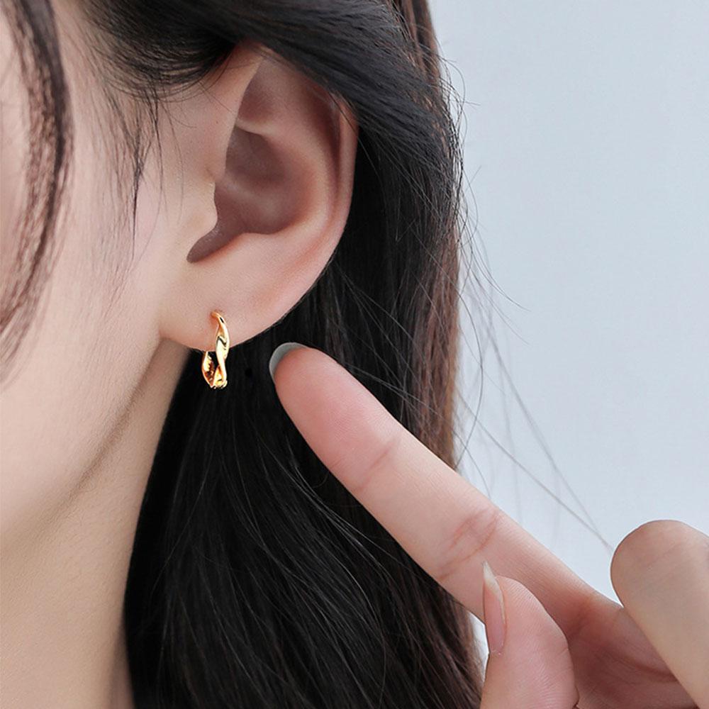 Khuyên Tai Tròn Ngăn Dị Ứng Phong Cách Hàn Quốc Đơn Giản Cho Nữ