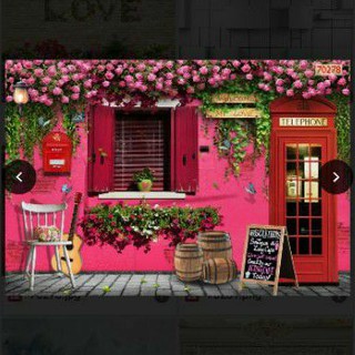 Tranh dán tường 3D trang trí quán trà sữa,cafe
