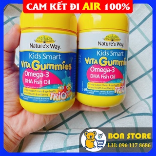 [CAM KẾT CHÍNH HÃNG] ♥Kẹo Vitamin Nature's Way Kids Smart VITA Omega3 DHA Fish Oil Trio - Úc♥
