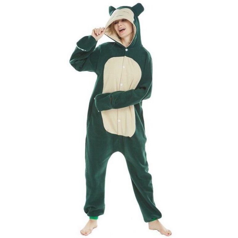 [O] Pokemon Kigurumi Anime Snorlax Cosplay Pajamas Jumpsuit Adult Sleepwear Onesie [Miu Cosplay] | BigBuy360 - bigbuy360.vn