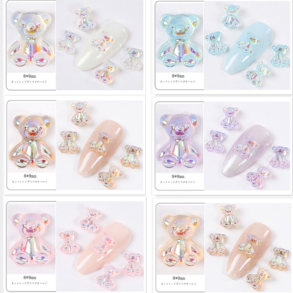 [Hàng mới về] Set 48 nơ ruy băng 3D trang trí móng tay màu sắc ngọt ngào dễ thương