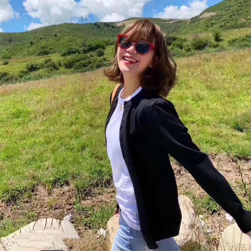 Áo khoác cardigan dệt kim tay dài dáng rộng phong cách Hàn Quốc mới cho nữ