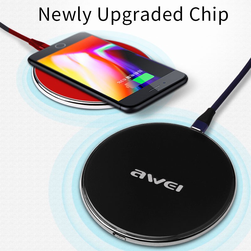 Đế sạc nhanh không dây thông minh Awei W3 chất lượng cao cho iPhone / Huawei / Xiaomi kích thước 8mm