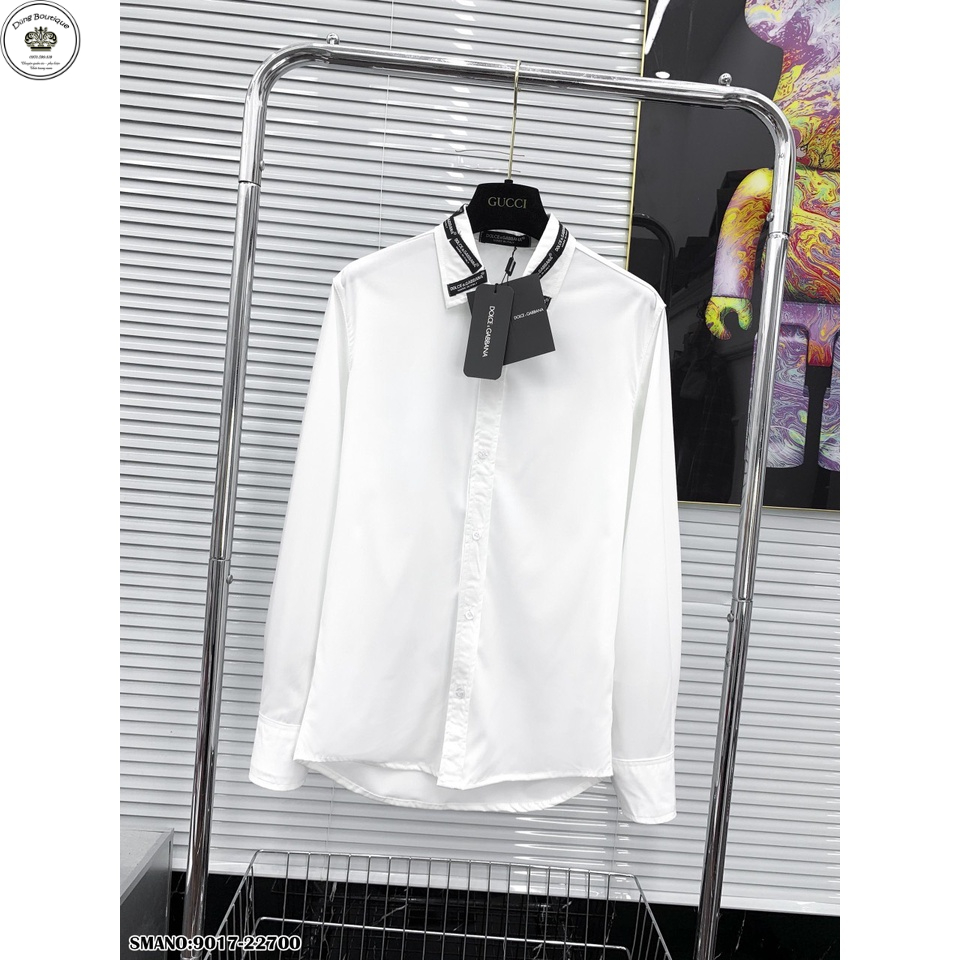 Sơ Mi Trắng Nam Nữ Phối Mác Cổ Cao Cấp cực chất-Áo Sơ Mi Nam Hot hit