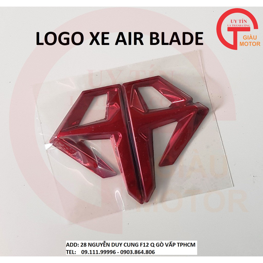 TEM DÁN BẮNG NHỰA TỐT LOGO AIR BLADE MÀU ĐỎ