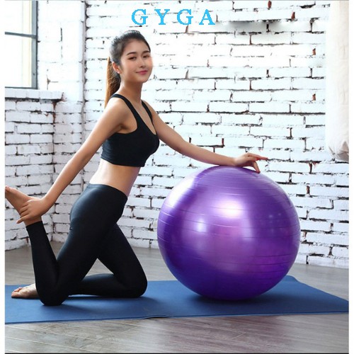 Bóng tập yoga gym cao cấp 55cm, 65cm, 75cm dày 2mm dầy chắc chắn chống nổ GYGA