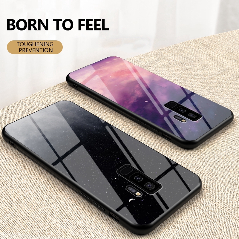 Starry Sky Phone Case Samsung Galaxy S9 Plus A70 A70S A80 A90 5G Hard Tempered Glass Cover Shockproof