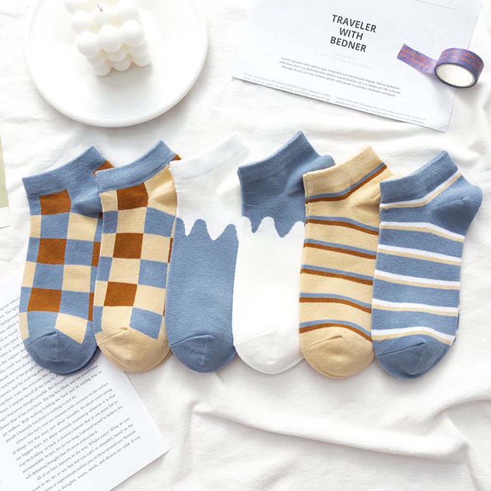 Vớ nữ cổ thấp họa tiết kẻ sọc nhiều màu dành cho phái đẹp