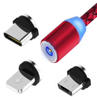Cáp sạc TỪ dây dù 3 ĐẦU ( IP + SS + TypeC ) đa năng