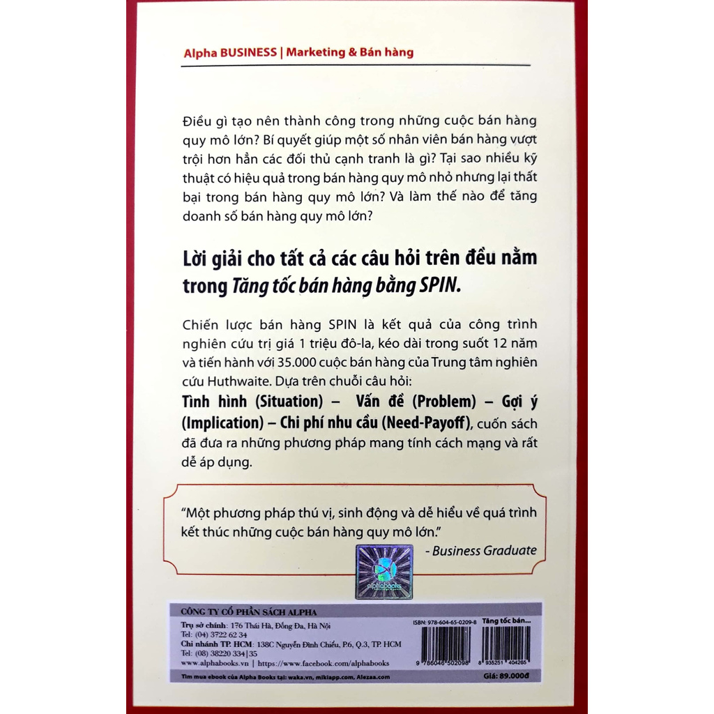 Sách - Tăng Tốc Bán Hàng Bằng SPIN (Tái Bản 2017) | BigBuy360 - bigbuy360.vn