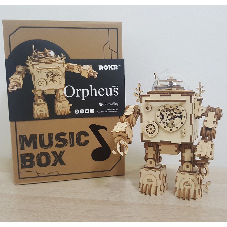 Orpheus Music Box Robotime – Mô hình Hộp nhạc Robot tình yêu Orpheus