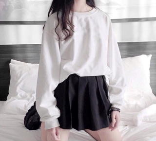 Áo SWEATER TRẮNG TRƠN BASIC