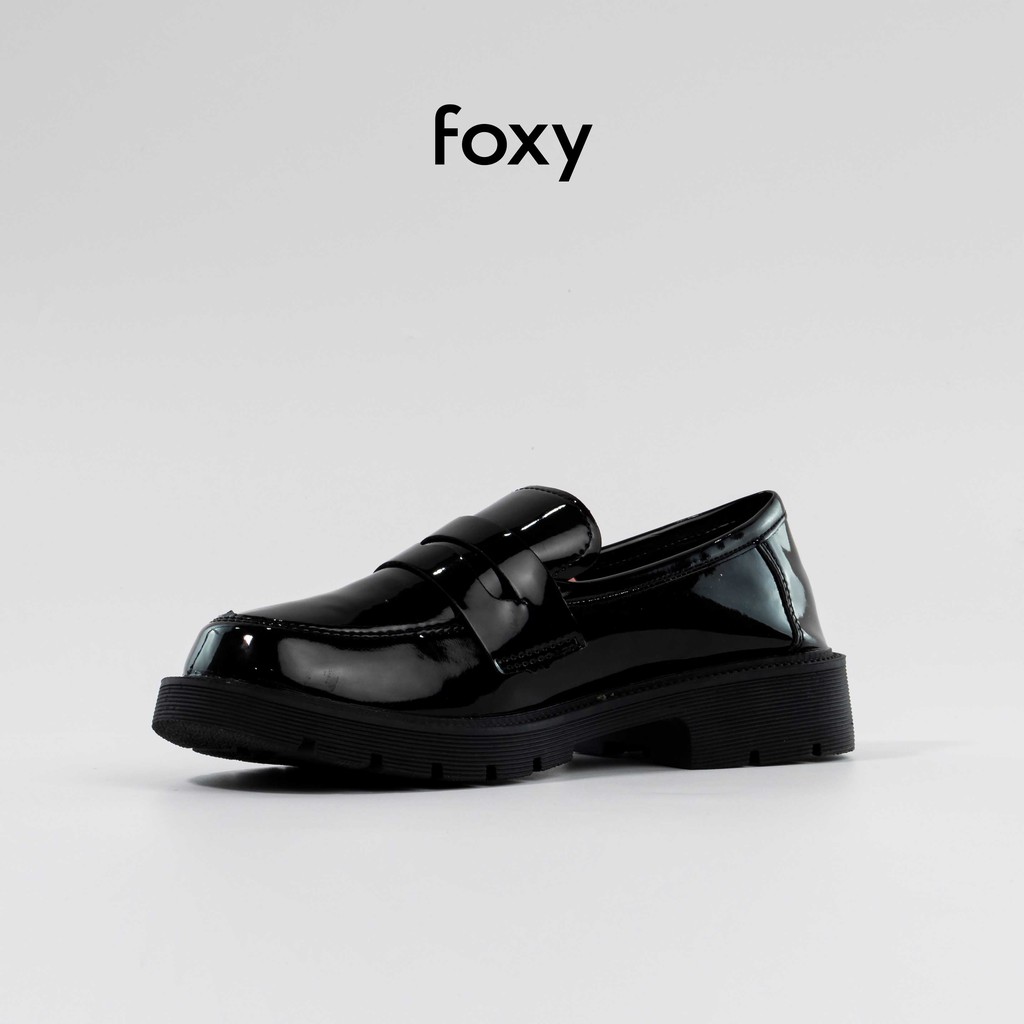 Giày Oxford Nữ FOXY Đen Bóng Chất Liệu Da Tổng Hợp Đế Cao 3cm_FOX019 | BigBuy360 - bigbuy360.vn