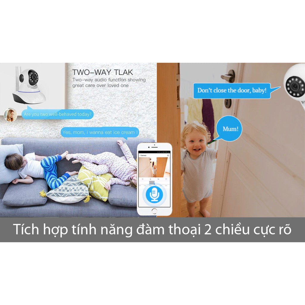 [Khuyến Mãi] Camera Quan Sát Toàn Cảnh 360 Wifi Icsee 3 Râu 2.0 Mp Chính Hãng Độ Kèm Thẻ Nhớ 32GB Full HD 1080p