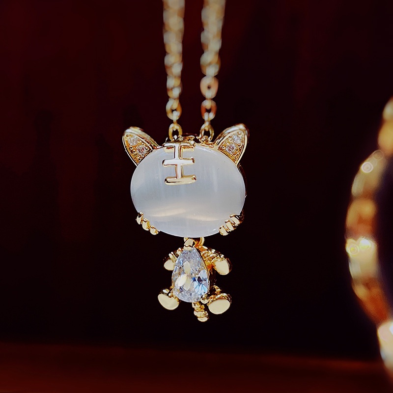 Vòng cổ Mạ Vàng 18K Mặt Hình Con Hổ Đính Đá Thời Trang Cho Nữ