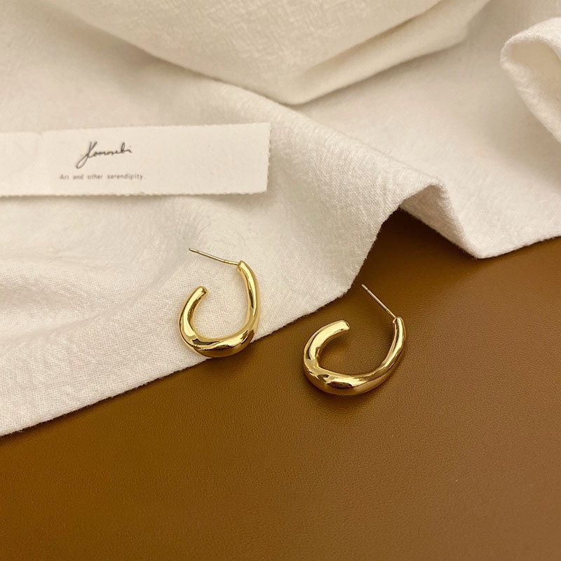 Bông Tai Chữ c Bằng Bạc Phong Cách Hàn Quốc Đơn Giản