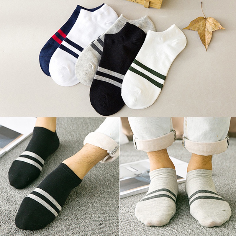 Vớ Tất Nam Nữ Cổ Thấp Họa Tiết Kẻ 2 Vạch 99STYLE Cao Cấp Giữ Nhiệt