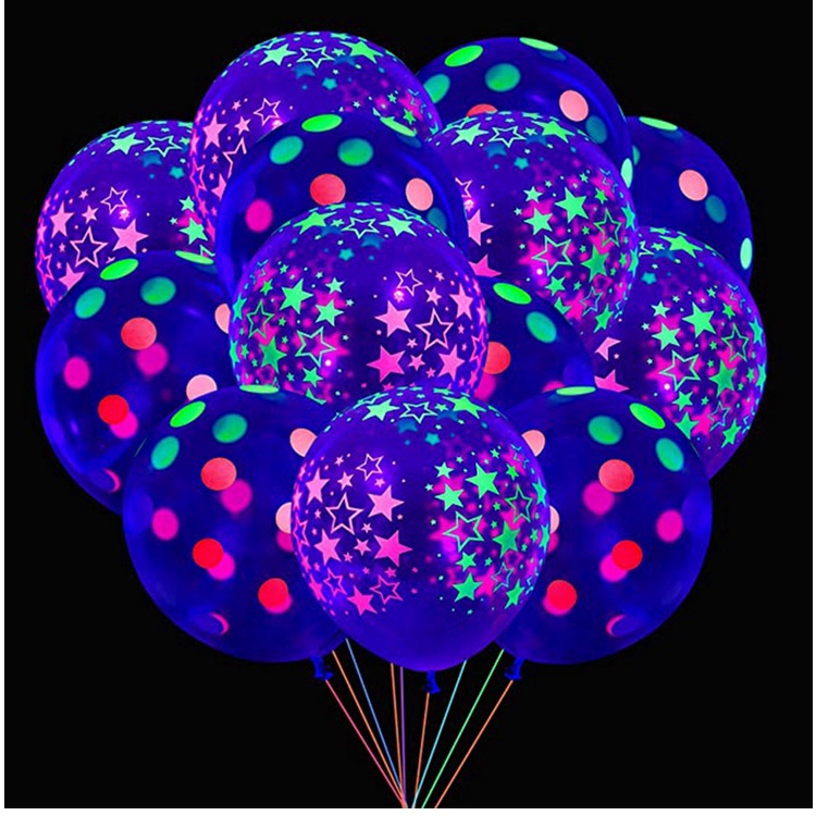 Bộ 10 bong bóng 12 inch trong suốt chấm bi trang trí tiệc