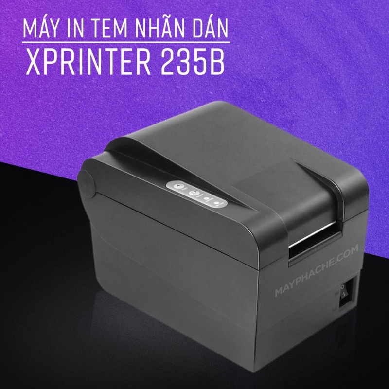 Máy in mã vạch, tem nhiệt trà chanh trà sữa giá rẻ Xprinter XP-235B