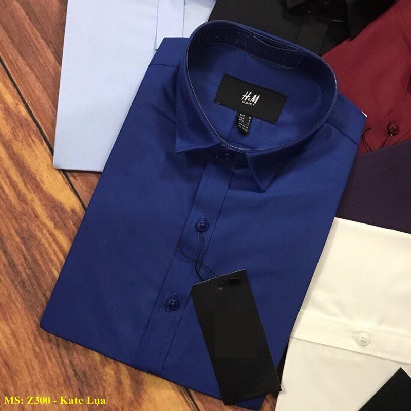 Áo Sơ mi nam Xanh Dương Cô Ban không nhăn, Sơ mi nam trơn giá rẻ