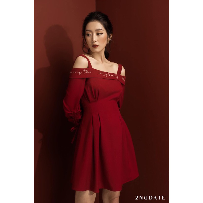 Váy đỏ trễ vai tay nhún 2ND DATE