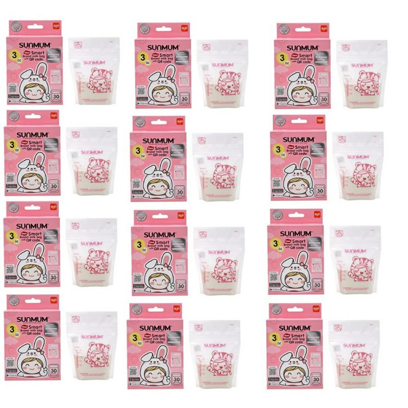 Combo 12 Hộp túi trữ sữa mẹ 100ml không BPA Sunmum - Thái Lan - SM