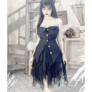 Áo cúp ngực vạt nhọn sexy có mút ngực may nhún lưng