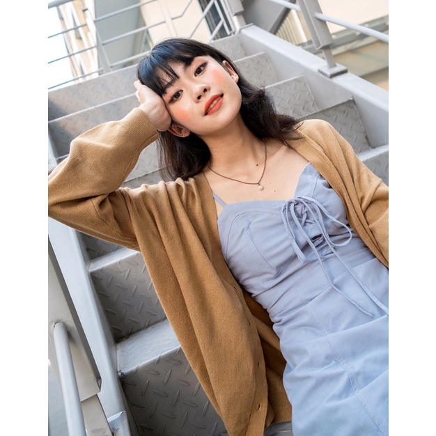 LEN clothing Áo khoác len cardigan mỏng màu nâu 748302 | BigBuy360 - bigbuy360.vn